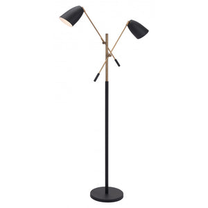 Tanner Floor Lamp Matte Black & Brass - Matte Black & Brass