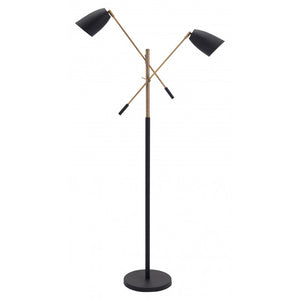Tanner Floor Lamp Matte Black & Brass - Matte Black & Brass