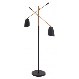 Tanner Floor Lamp Matte Black & Brass - Matte Black & Brass