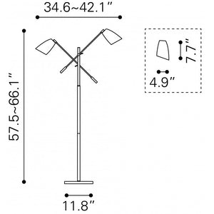 Tanner Floor Lamp Matte Black & Brass - Matte Black & Brass