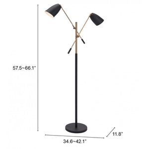 Tanner Floor Lamp Matte Black & Brass - Matte Black & Brass