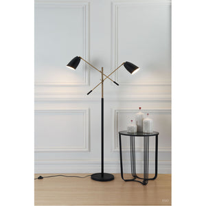 Tanner Floor Lamp Matte Black & Brass - Matte Black & Brass