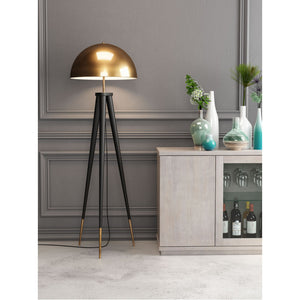 Mascot Floor Lamp Brass & Black - Brass & Black