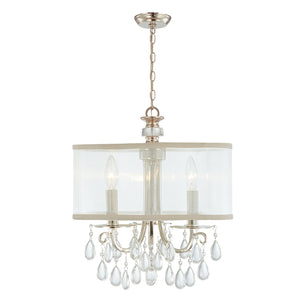 Hampton 3 Light Chrome Clear Crystal Drum Shade Chandelier
