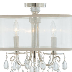 Hampton 3 Light Chrome Semi-Flush
