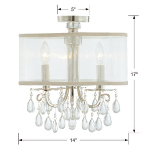 Hampton 3 Light Chrome Semi-Flush