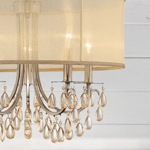 Hampton 5 Light Drum Shade Chrome Chandelier