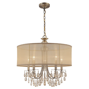 Hampton 5 Light Drum Shade Chrome Chandelier