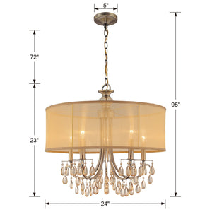 Hampton 5 Light Drum Shade Chrome Chandelier
