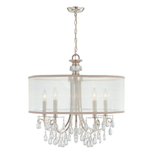Hampton 5 Light Drum Shade Chrome Chandelier