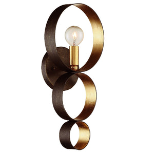 Luna 1 Light Bronze & Gold Sphere Sconce