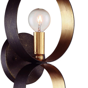 Luna 1 Light Bronze & Gold Sphere Sconce