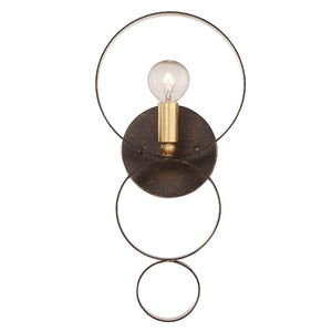 Luna 1 Light Bronze & Gold Sphere Sconce
