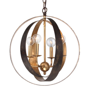 Luna 4 Light Bronze & Gold Sphere Mini Chandelier