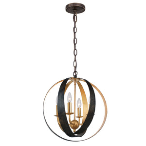 Luna 4 Light Bronze & Gold Sphere Mini Chandelier