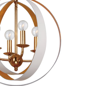 Luna 4 Light White & Gold Sphere Mini Chandelier