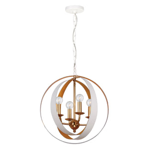 Luna 4 Light White & Gold Sphere Mini Chandelier