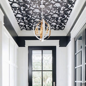 Luna 6 Light White & Gold Sphere Large Chandelier