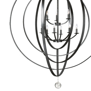 Luna 9 Light Matte Black Chandelier