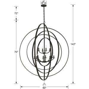 Luna 12 Light English Bronze Chandelier