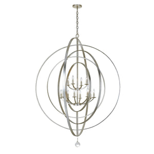 Luna 12 Light Antique Silver Sphere Chandelier