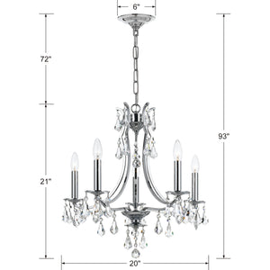 Cedar 5 Light Polished Chrome Mini Chandelier