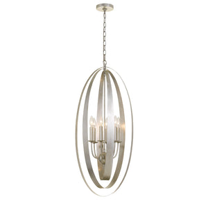 Luna 6 Light Antique Silver Chandelier