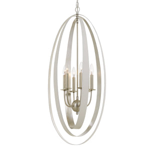 Luna 6 Light Antique Silver Chandelier