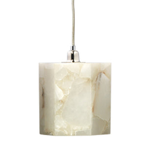 Small Alabaster Hexagon Pendant Light