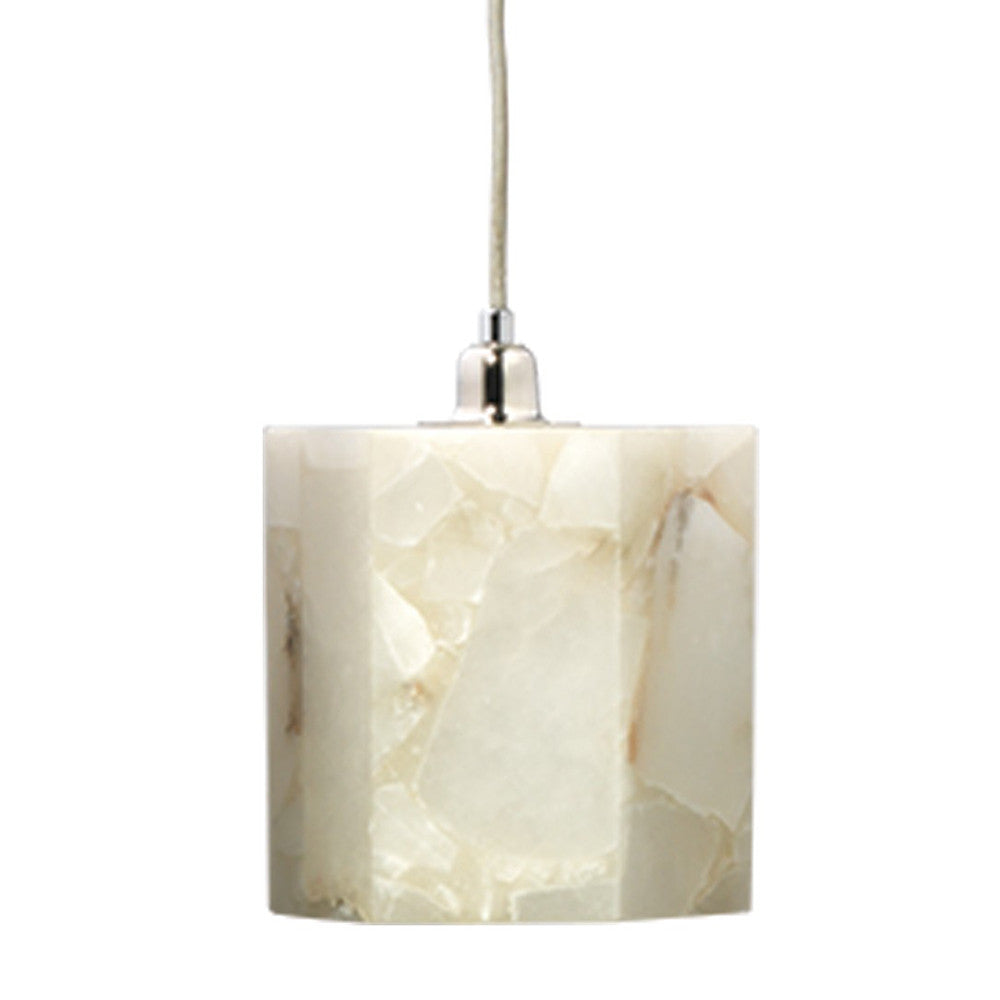 Small Alabaster Hexagon Pendant Light