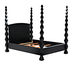 Brancusi Bed, Queen, Hand-Rubbed Black