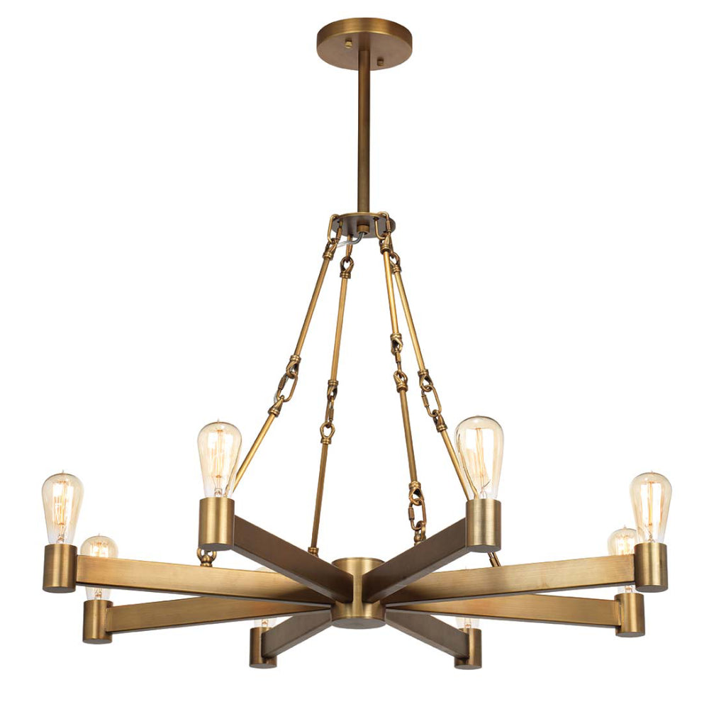 Manchester 8-Light Radial Chandelier – Antique Brass