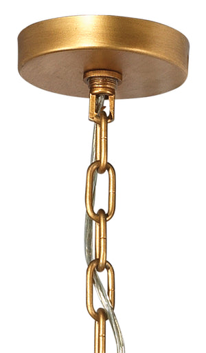 Perignon Three Tier Chandelier in Melted Ice Glass and Antique Brass