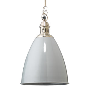 Lacquered Metal Cone Pendant – Grey