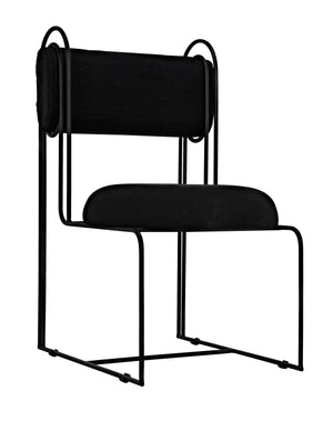 Daisy Chair, Metal and Black Cotton