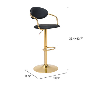 Gusto Bar Chair Black & Gold