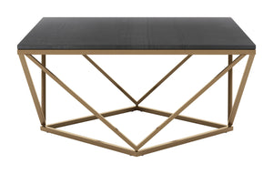 Verona Marble Coffee Table Black & Antique Brass