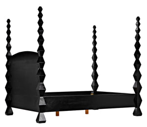Brancusi Bed, Queen, Hand-Rubbed Black