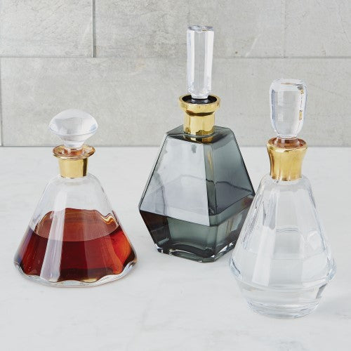 Chic Glass & Gold Decanters