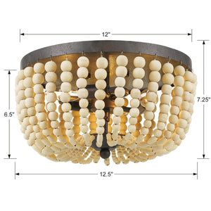 Rylee 3 Light Matte Black Ceiling Mount