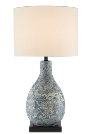 Currey and Company Ostracon Vintage Blue Table Lamp