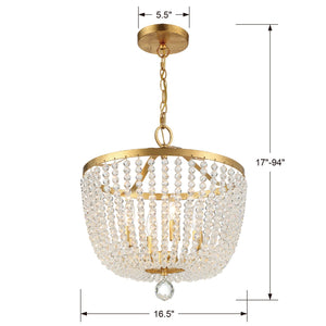 Rylee 4 Light Antique Gold Chandelier