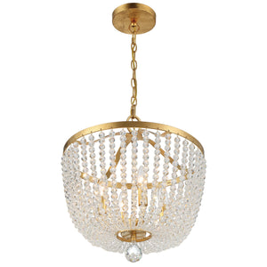 Rylee 4 Light Antique Gold Chandelier