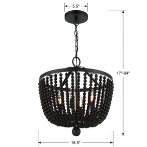 Rylee 4 Light Matte Black Chandelier