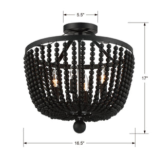 Rylee 4 Light Matte Black Ceiling Mount