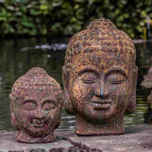 Angkor Buddha Head Sculpture - Large