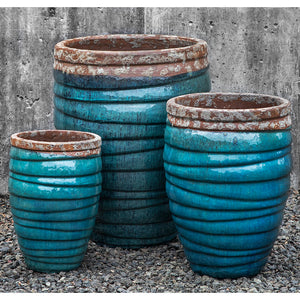 Beachcomber Aqua Terra Cotta Planters - Set of 3