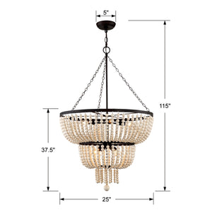 Rylee 8 Light Matte Black Chandelier