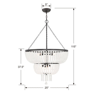 Rylee 8 Light Matte Black Chandelier