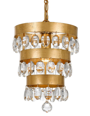 Perla 1 Light Antique Gold Mini Chandelier